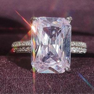 NEW LUXURY 925 STERLING SILVER DIAMOND ENGAGEMENT RING